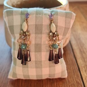 Elegant Multi-Color Dangle Earrings